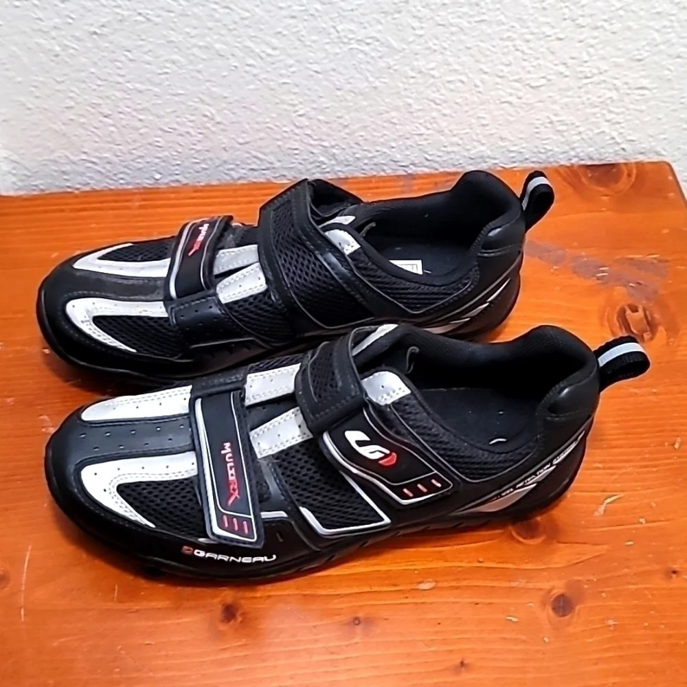 Louis Garneau Multi RX Cycling‎ Shoes Men 7.5 Black Silver MultiRX Spin Bike